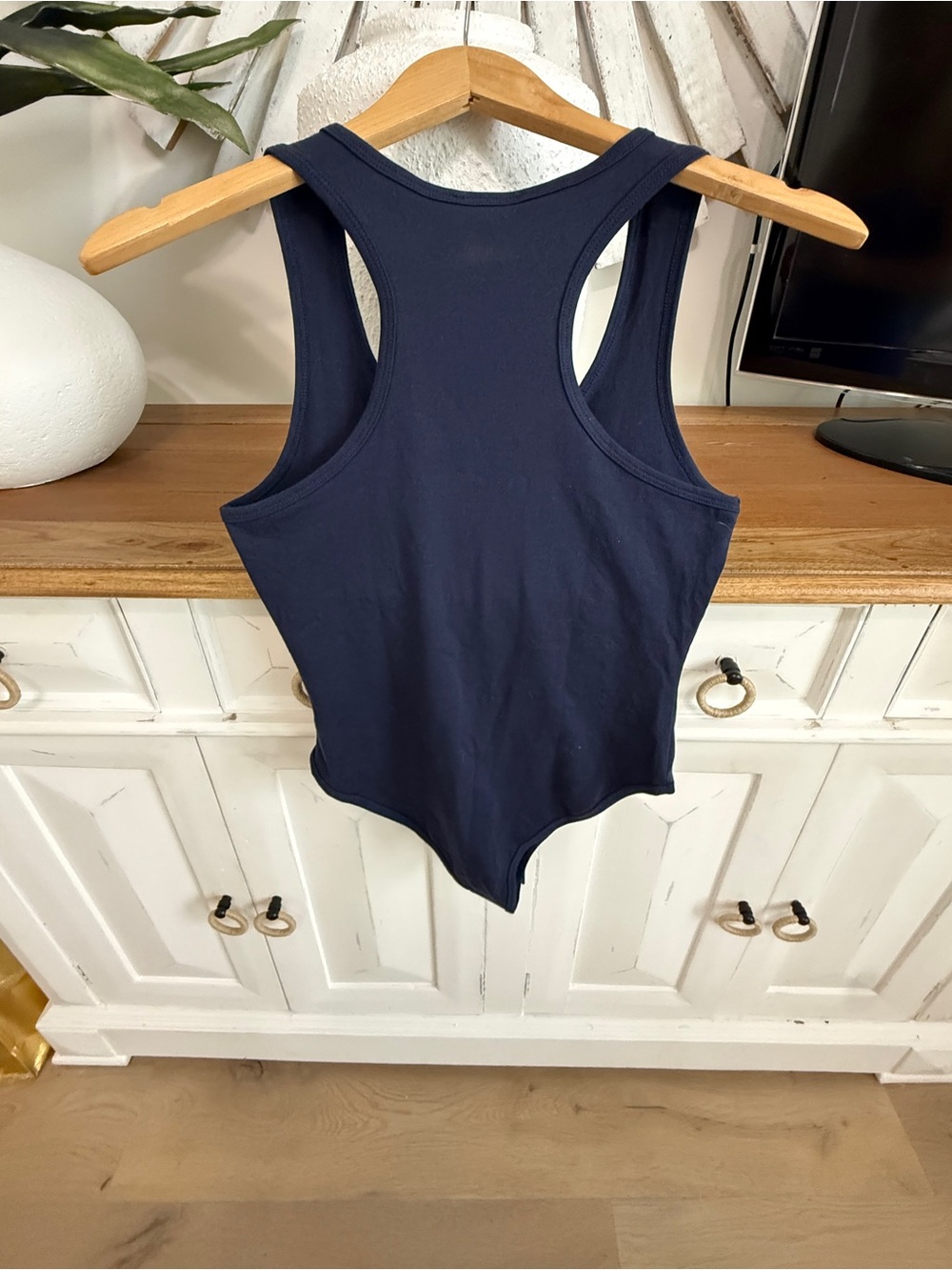 Navy Racerback Tank Top Bodysuit